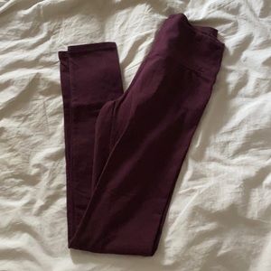 burgundy leggings